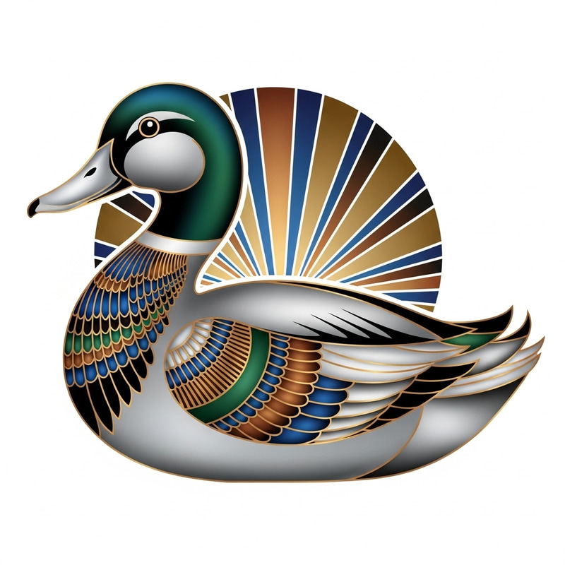 Art Deco Duck Art: Stylish Elegance & Streamlined Aesthetic