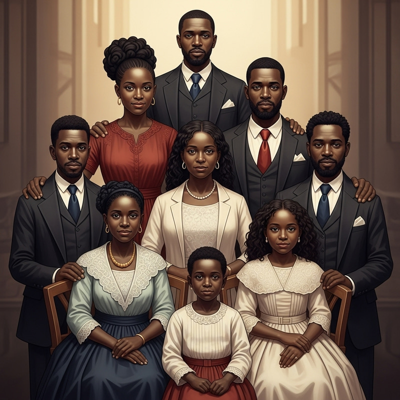 Timeless Multigenerational Black Family Portrait in 21st-Century Culture Timeless Multigenerational Black Family Portrait in 21st-Century Culture