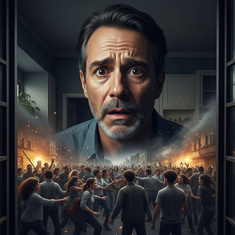 Social Chaos: Middle-Aged Man's Shocking View Social Chaos: Middle-Aged Man's Shocking View