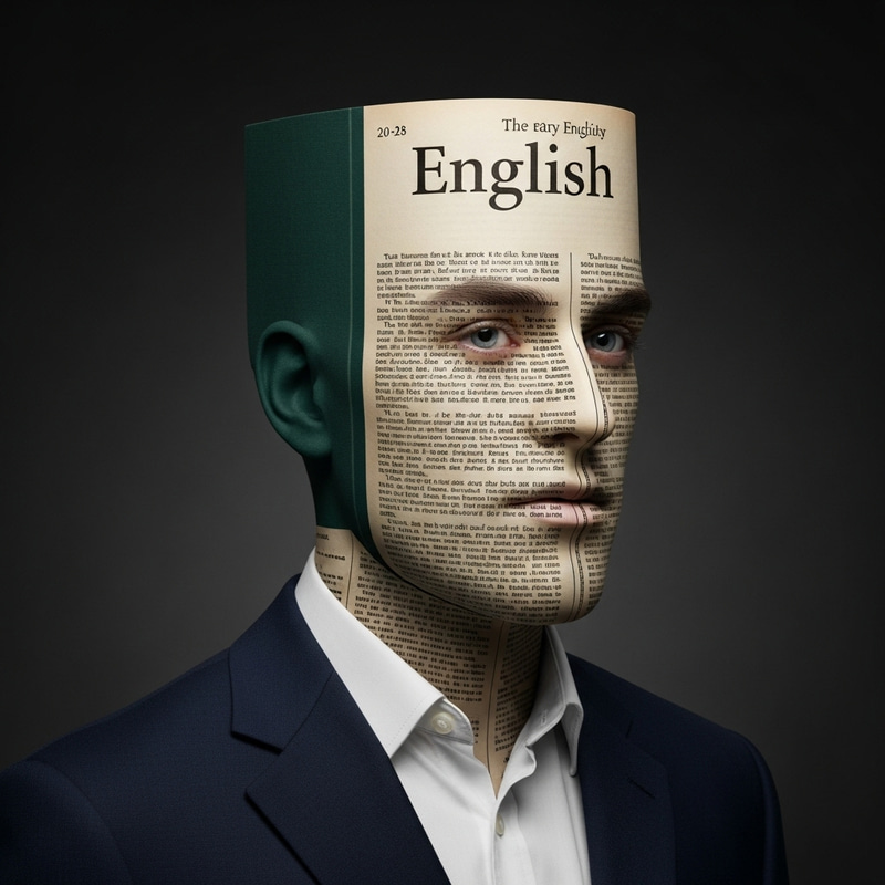 Intricate Academic Portrait with Book-Covered Head Intricate Academic Portrait with Book-Covered Head