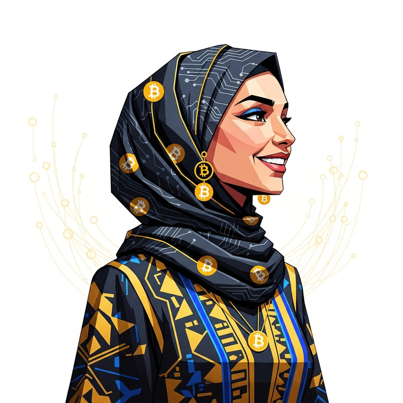 Middle-Eastern Bitcoin Woman | Animated Character