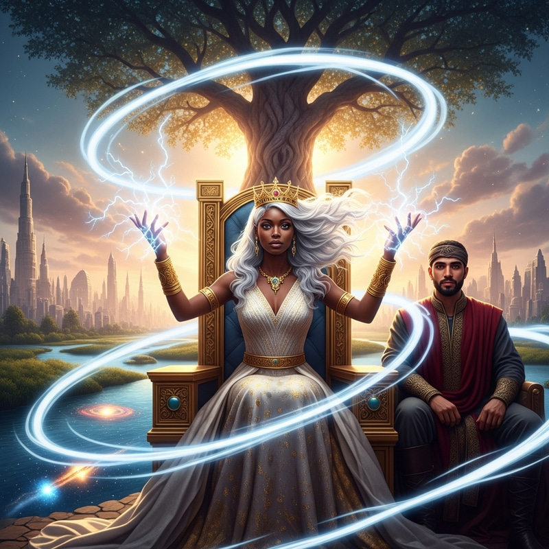 Divine Black Woman Empowered by Holy Spirit on Golden Throne | Revelation 21 Vision