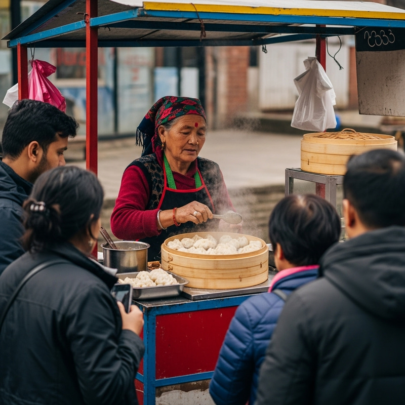 Nepalese Grandma Selling Delicious Momos Street Food Nepalese Grandma Selling Delicious Momos Street Food