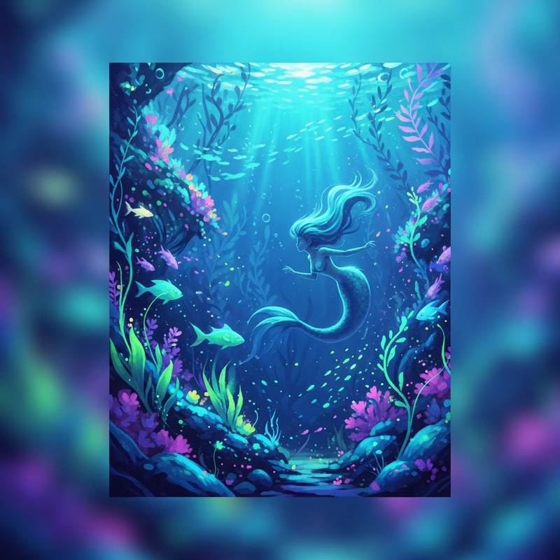 Mystical Mermaid in Enchanting Underwater Fantasy