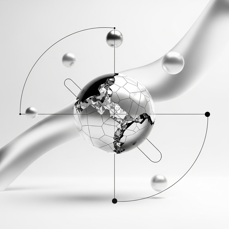 Contemporary Broken Sphere Artwork: Minimalist Design with Reflection Contemporary Broken Sphere Artwork: Minimalist Design with Reflection