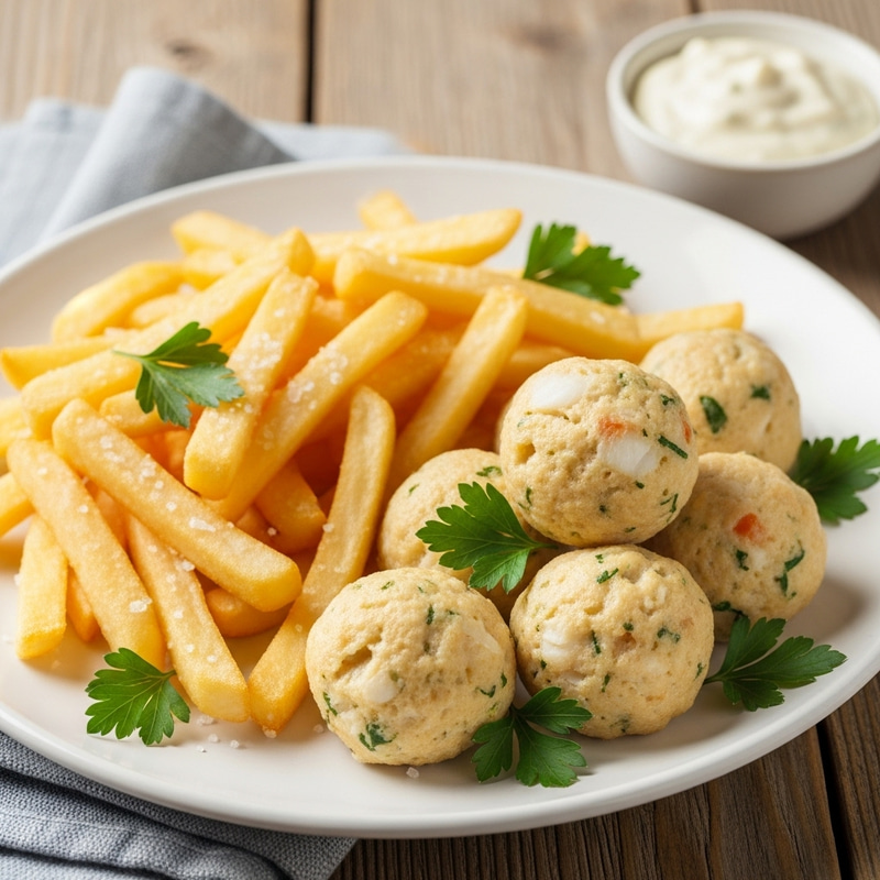 Delicious Fish Balls with Crispy Fries Recipe Delicious Fish Balls with Crispy Fries Recipe