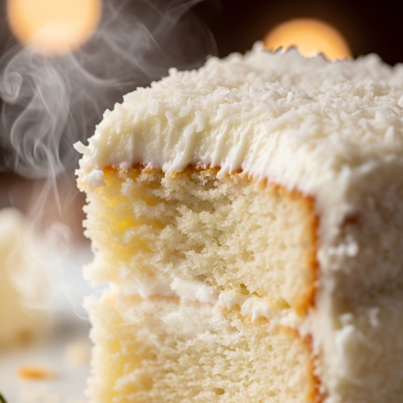 Fluffy Coconut Cake with Sweet Vanilla Vapor Fluffy Coconut Cake with Sweet Vanilla Vapor