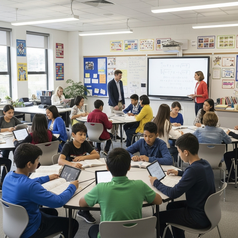 Engaging Modern Educational Setting | Diverse Students & Teachers Engaging Modern Educational Setting | Diverse Students & Teachers
