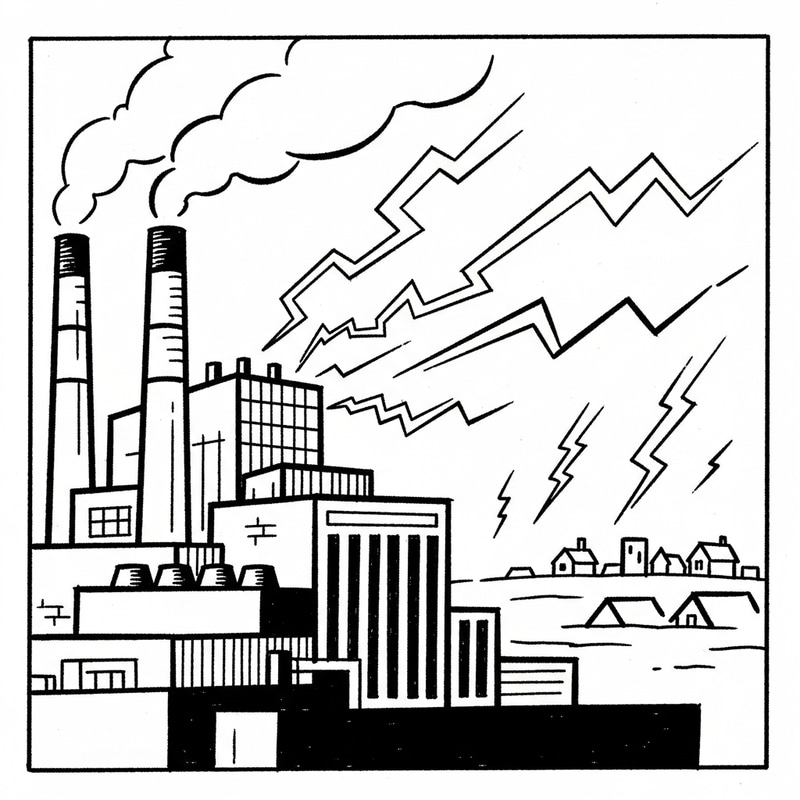 Power Plant Supplying Energy: A Child's Drawing Power Plant Supplying Energy: A Child's Drawing