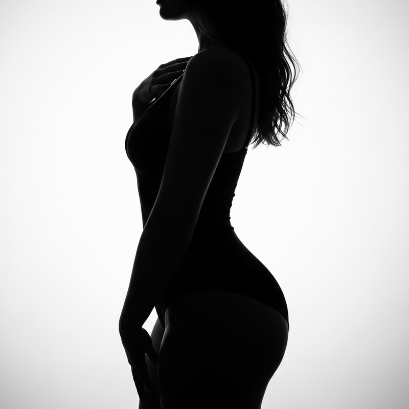 Elegant Monochrome Female Body Silhouette Elegant Monochrome Female Body Silhouette