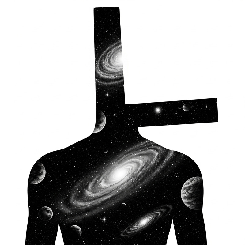 Celestial Human Form: Cosmic Galaxy Artwork