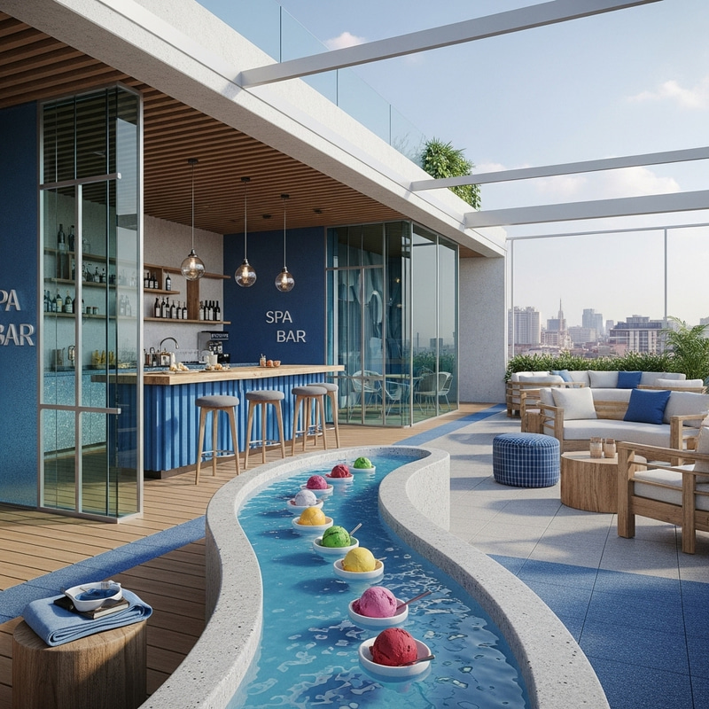 Innovative Urban Rooftop Spa Bar Serving Sorbet | Minimalist Experience Innovative Urban Rooftop Spa Bar Serving Sorbet | Minimalist Experience