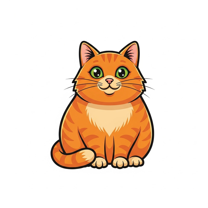 Charming Orange Chubby Cat Logo Design Charming Orange Chubby Cat Logo Design