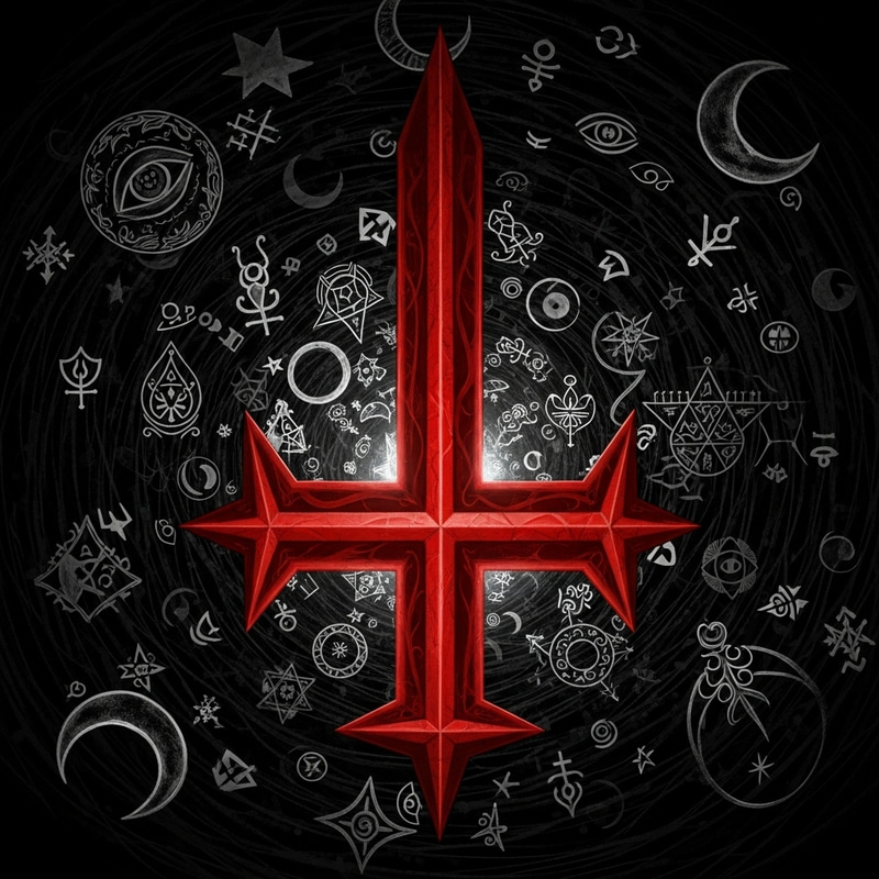 Gothic Art: Red Inverted Cross & Occult Symbolism Gothic Art: Red Inverted Cross & Occult Symbolism