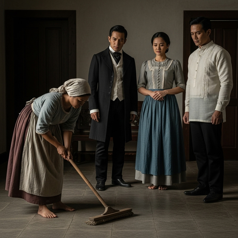 Social Disparities: Filipina Cleaning Floor in 19th Century PH