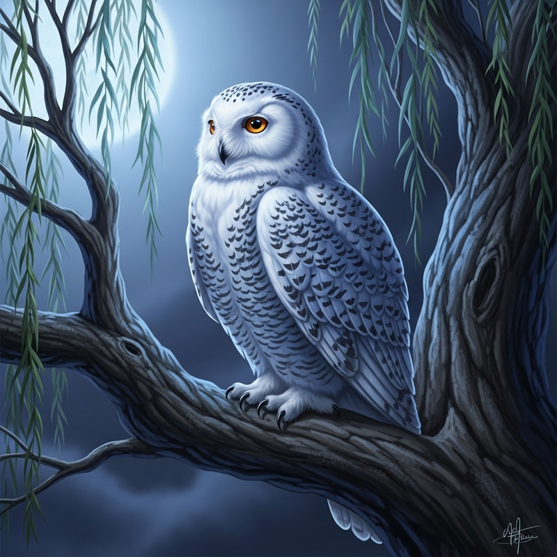Majestic Owl in Ethereal Fantasy Art Majestic Owl in Ethereal Fantasy Art