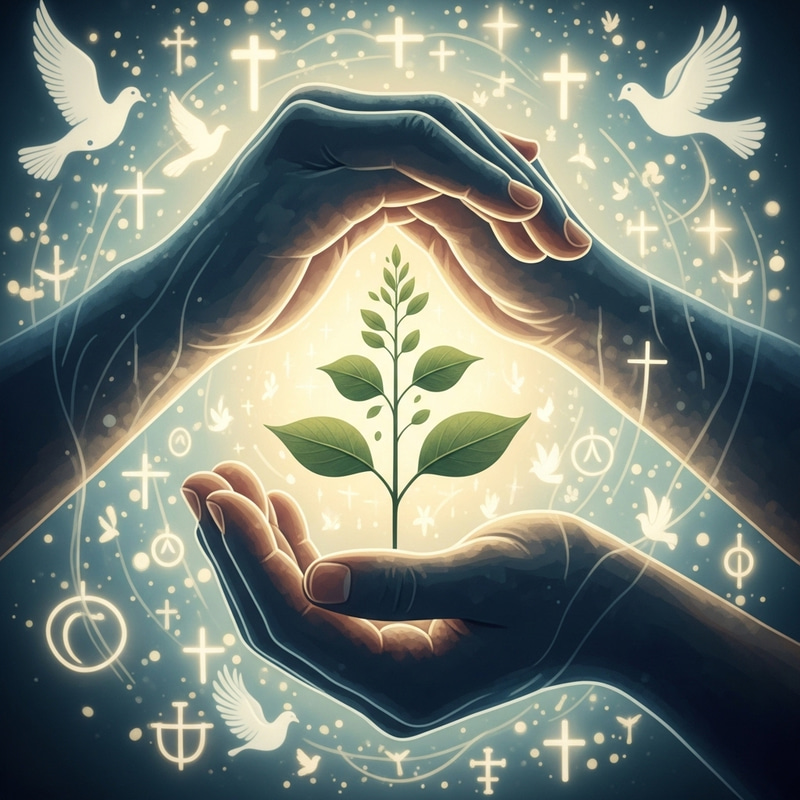 Stewardship and Spiritual Symbol: Growth and Serenity Illustration Stewardship and Spiritual Symbol: Growth and Serenity Illustration