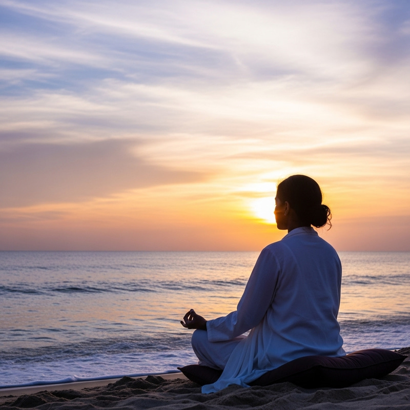 Serenity of Meditation with Ocean and Sky Serenity of Meditation with Ocean and Sky