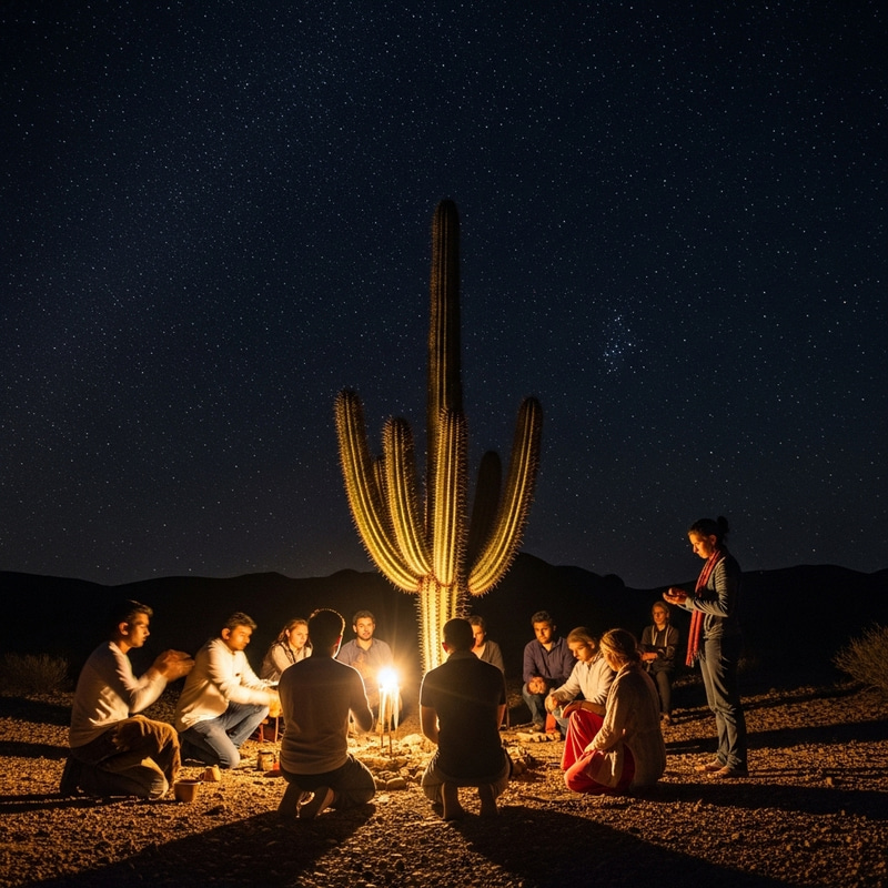 San Pedro Cactus Ritual: Cosmic Ceremony Under Starlit Sky