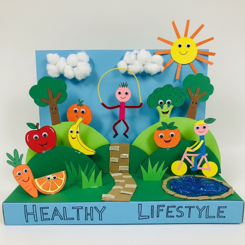 4th Grade Student's Creative Health Craft with Paper and Cardboard 4th Grade Student's Creative Health Craft with Paper and Cardboard