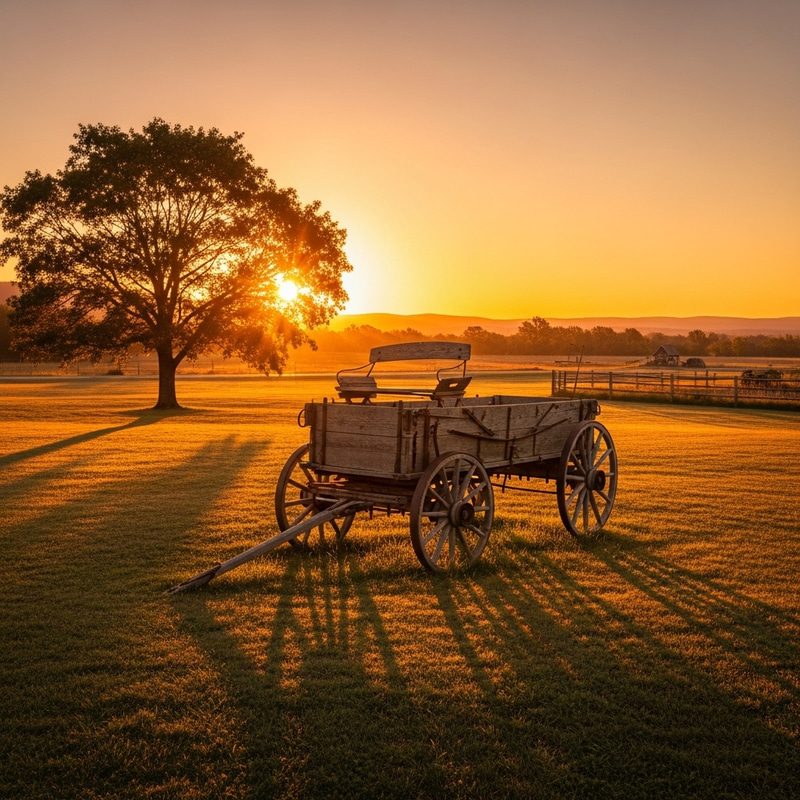 Golden Hour Vintage Charm Landscape Golden Hour Vintage Charm Landscape