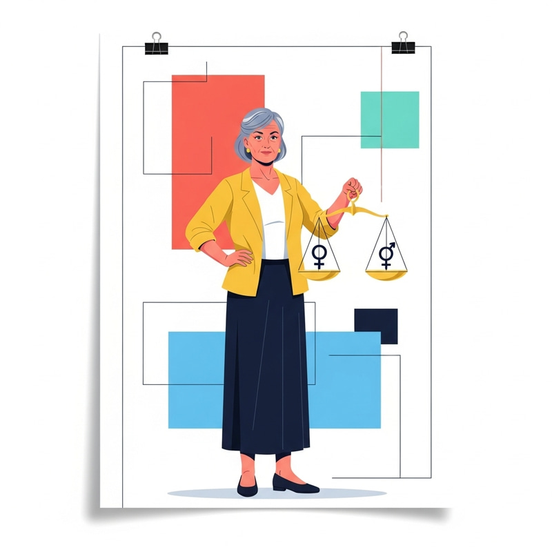 Empowering Gender Balance: Woman Holding Venus and Mars Scales Poster Empowering Gender Balance: Woman Holding Venus and Mars Scales Poster