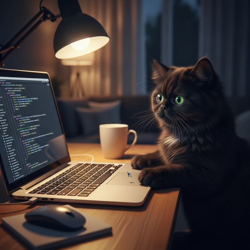 Curious Black Persian Cat Exploring Python Coding | Website Name Curious Black Persian Cat Exploring Python Coding | Website Name
