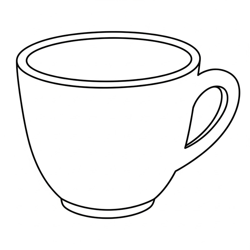 Simple Cup Coloring Page for Toddlers Simple Cup Coloring Page for Toddlers