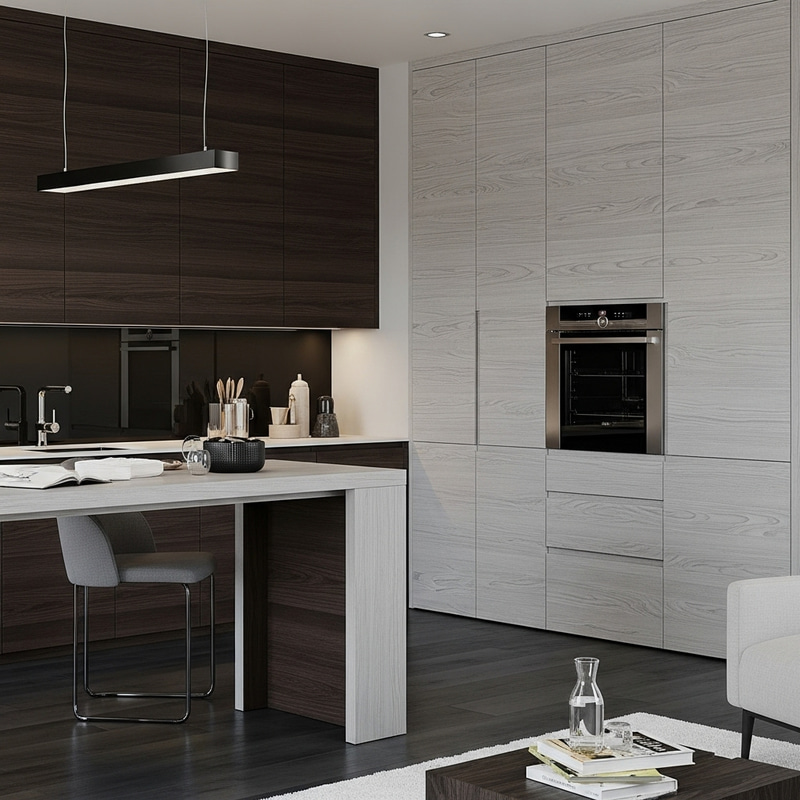Innovative Melamine Room Design with Wood Grains Innovative Melamine Room Design with Wood Grains