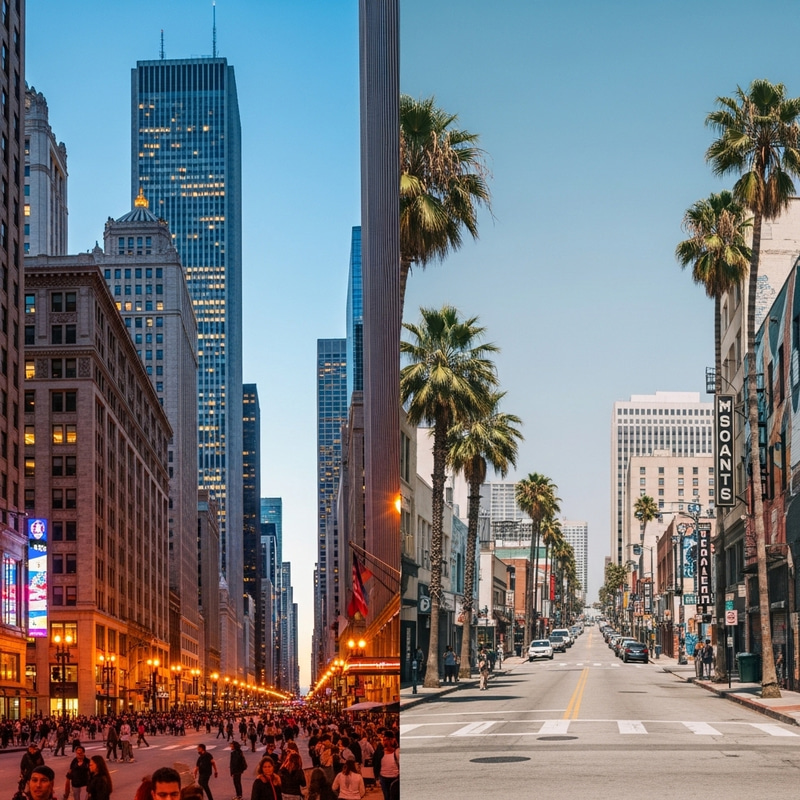 Chifornia Blues: Urban Fusion of Chicago and California Cityscapes Chifornia Blues: Urban Fusion of Chicago and California Cityscapes