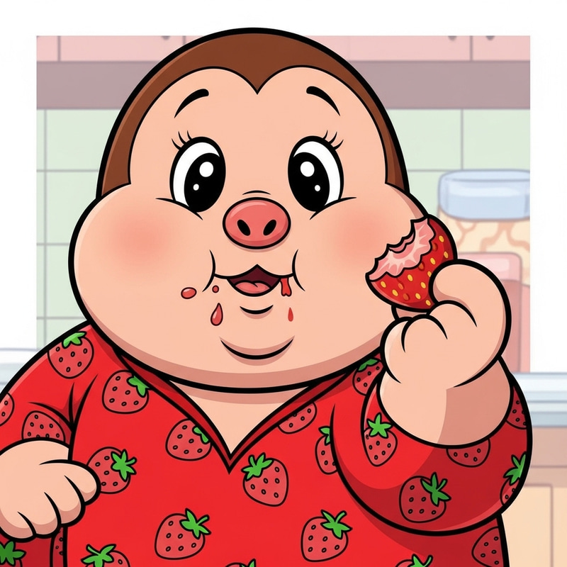 Adorable Strawberry Pattern Cartoon Character Adorable Strawberry Pattern Cartoon Character
