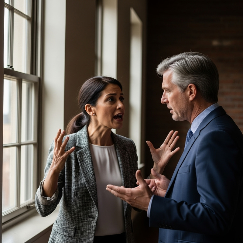 Heated Exchange Between Caucasian Man and Hispanic Woman - 32K Resolution Heated Exchange Between Caucasian Man and Hispanic Woman - 32K Resolution