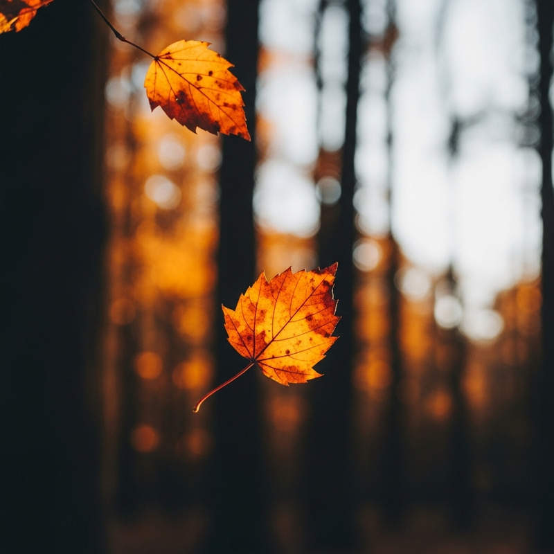 Ethereal Autumn Leaf Descent | Minimalistic Macro Photography Ethereal Autumn Leaf Descent | Minimalistic Macro Photography