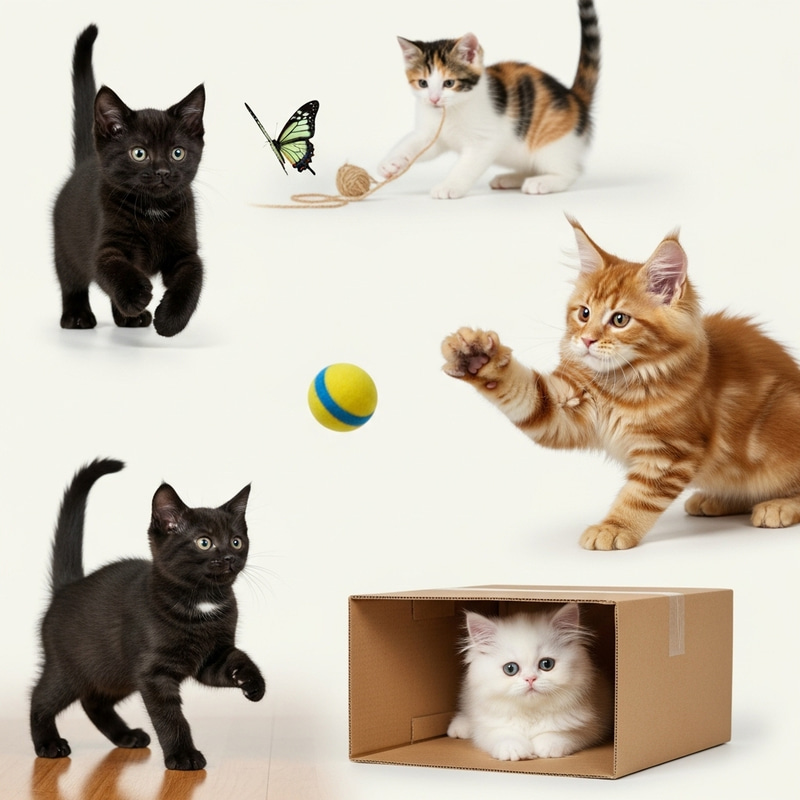 Playful Cats Reflecting Childhood Memories Playful Cats Reflecting Childhood Memories