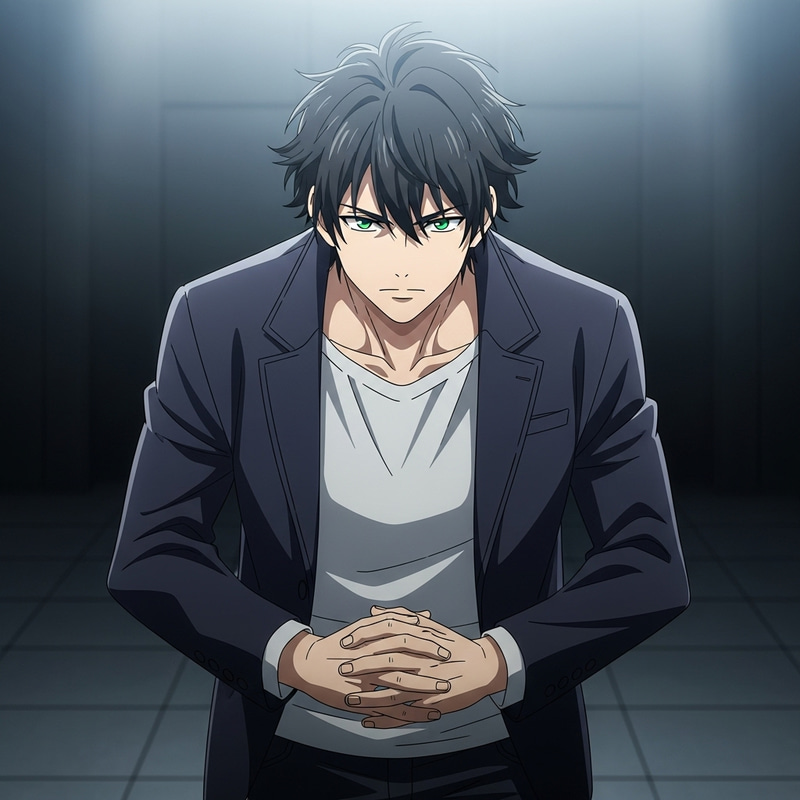 Powerful Male Lead with Dark Hair and Green Eyes Powerful Male Lead with Dark Hair and Green Eyes