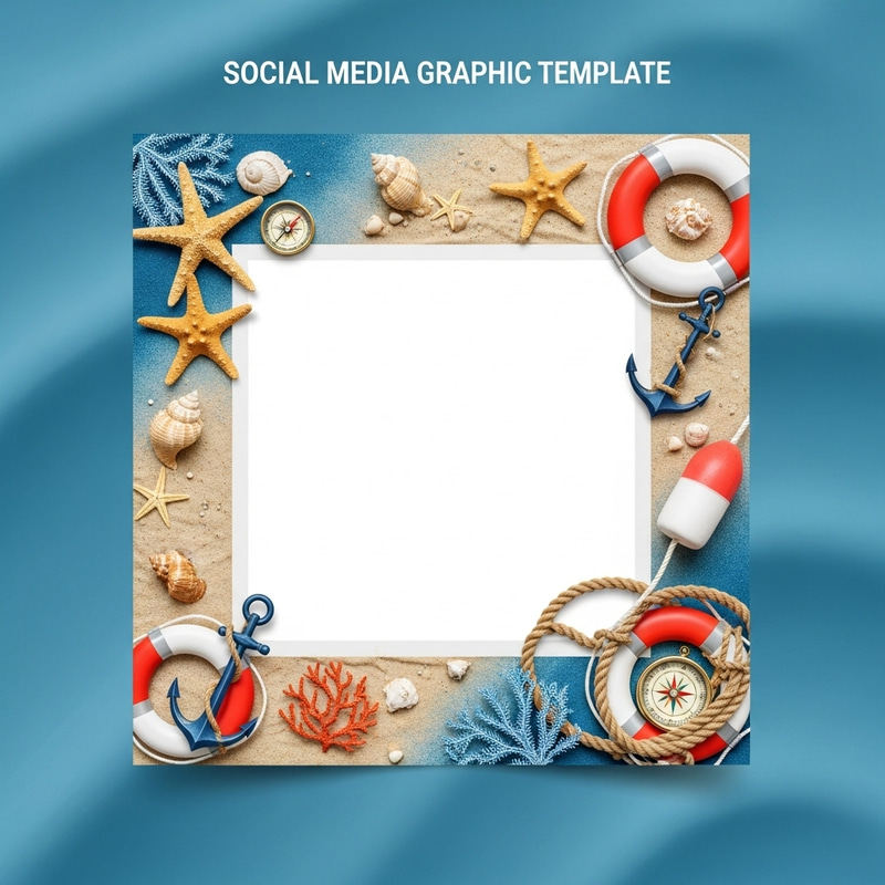 Marine Graphics Template: Natural Water & Boat Design