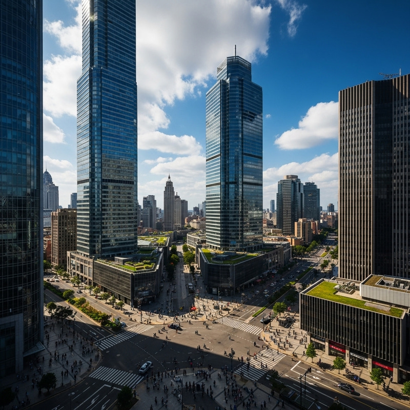 Vibrant Cityscape: Life, Innovation, Collaboration