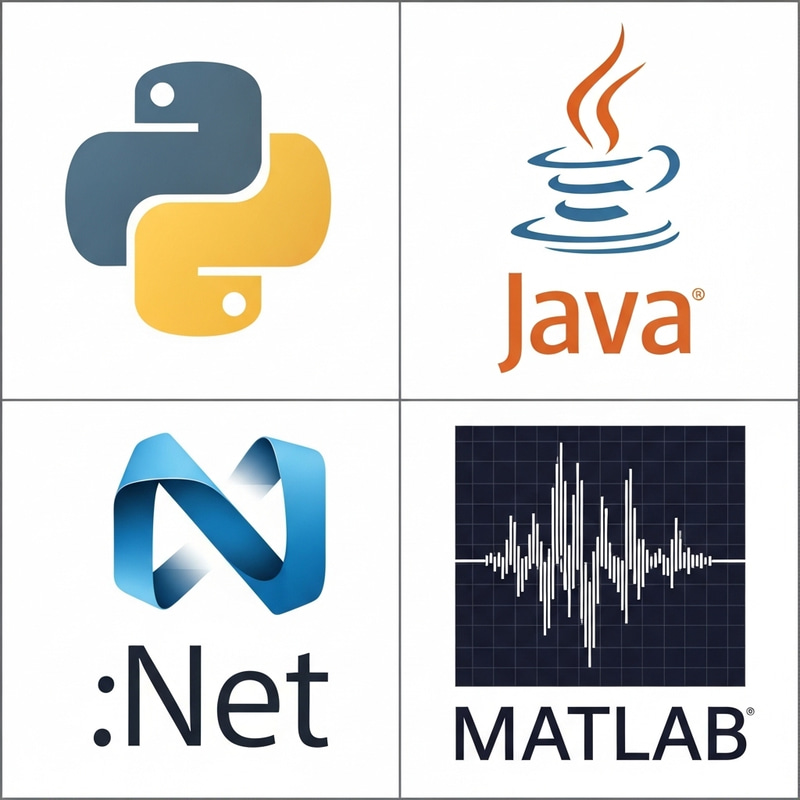 Rectangle Image: Python, Java, .Net, MATLAB Logos Rectangle Image: Python, Java, .Net, MATLAB Logos