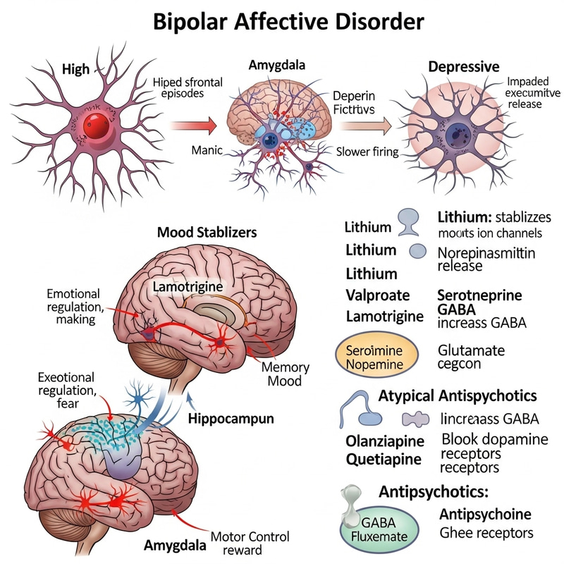 Pathophysiology of Bipolar Disorder | Brain Neurons & Medications Pathophysiology of Bipolar Disorder | Brain Neurons & Medications