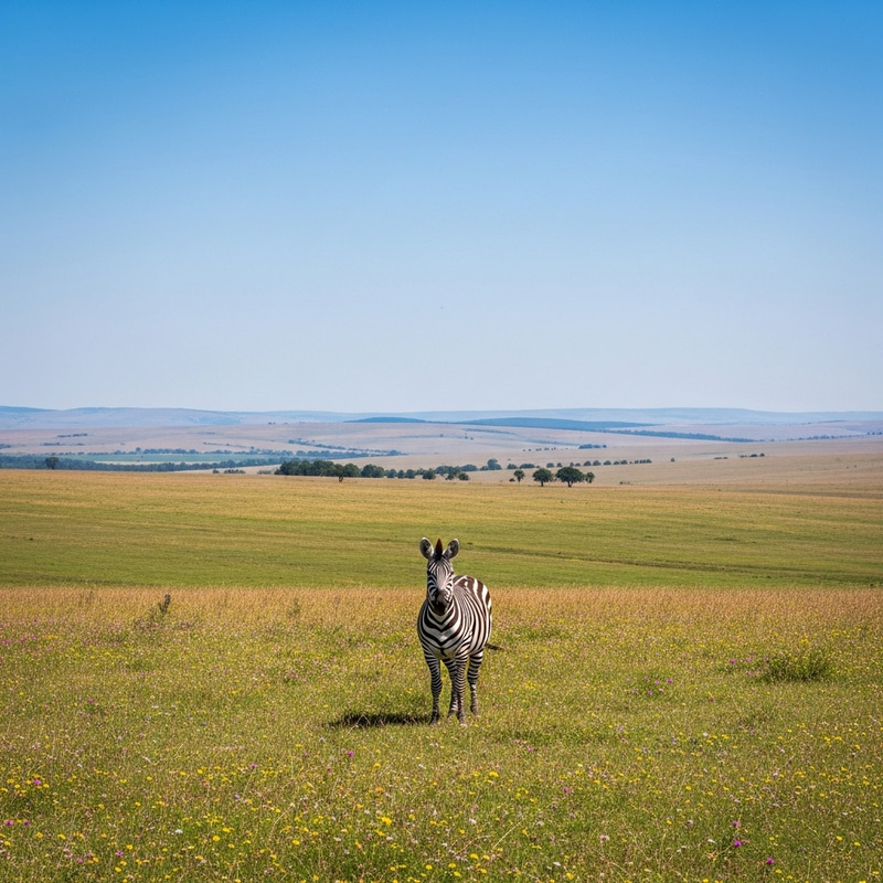Zebras in Scenic Landscape: Serene Beauty Captured Zebras in Scenic Landscape: Serene Beauty Captured