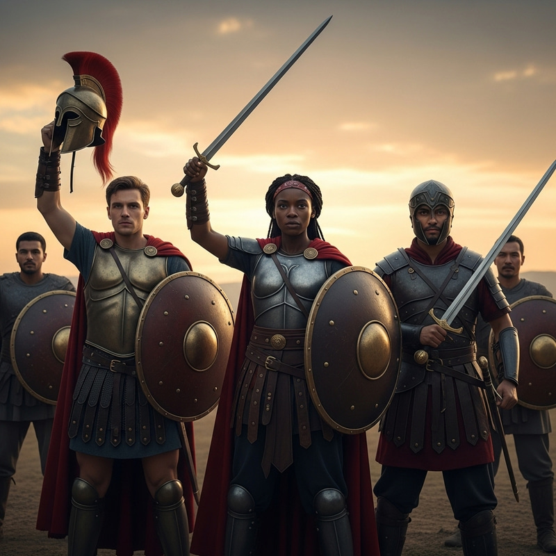 Warriors Preparing for Battle - Unified in Determination Warriors Preparing for Battle - Unified in Determination