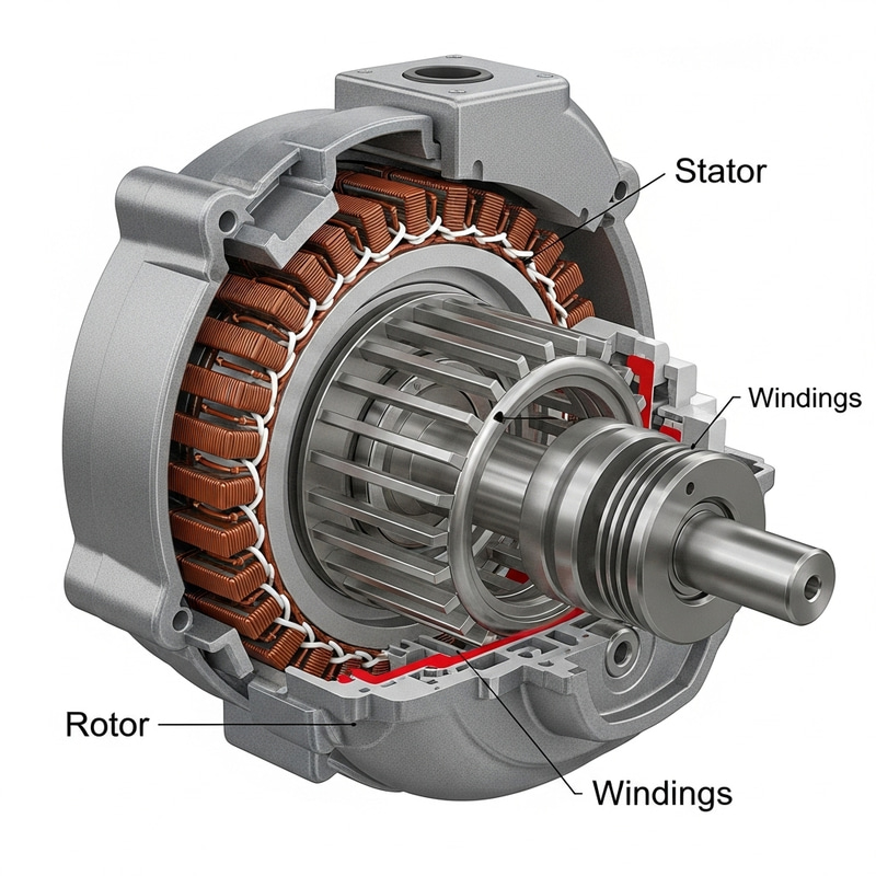 Induction Motor Components: Stator, Rotor, Windings