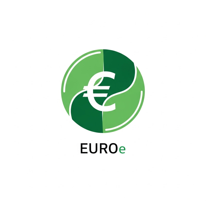 EUROe Stablecoin: Minimalist Green Icon Design
