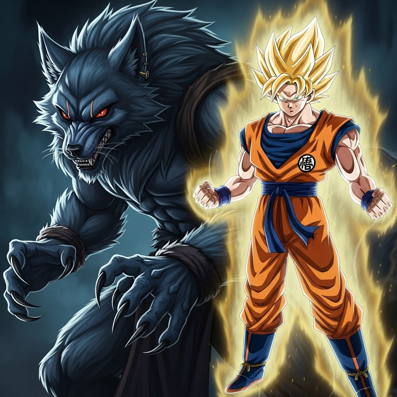 Lobo Goku - Wolf-Warrior Fusion | Mythical Character Design Lobo Goku - Wolf-Warrior Fusion | Mythical Character Design