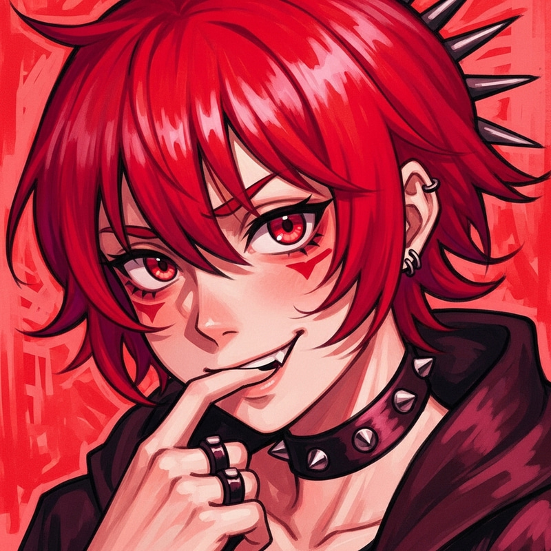 Playful and Rebellious Anime-Inspired Punk Aesthetic Playful and Rebellious Anime-Inspired Punk Aesthetic