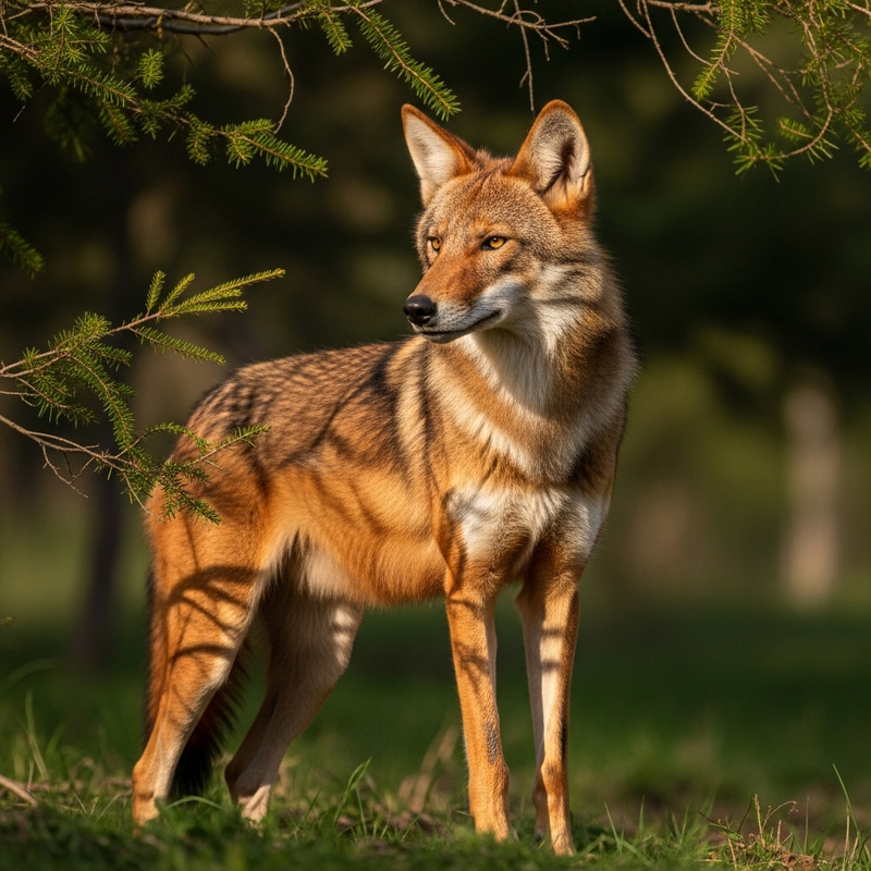 Majestic Red Wolf in Natural Habitat Majestic Red Wolf in Natural Habitat