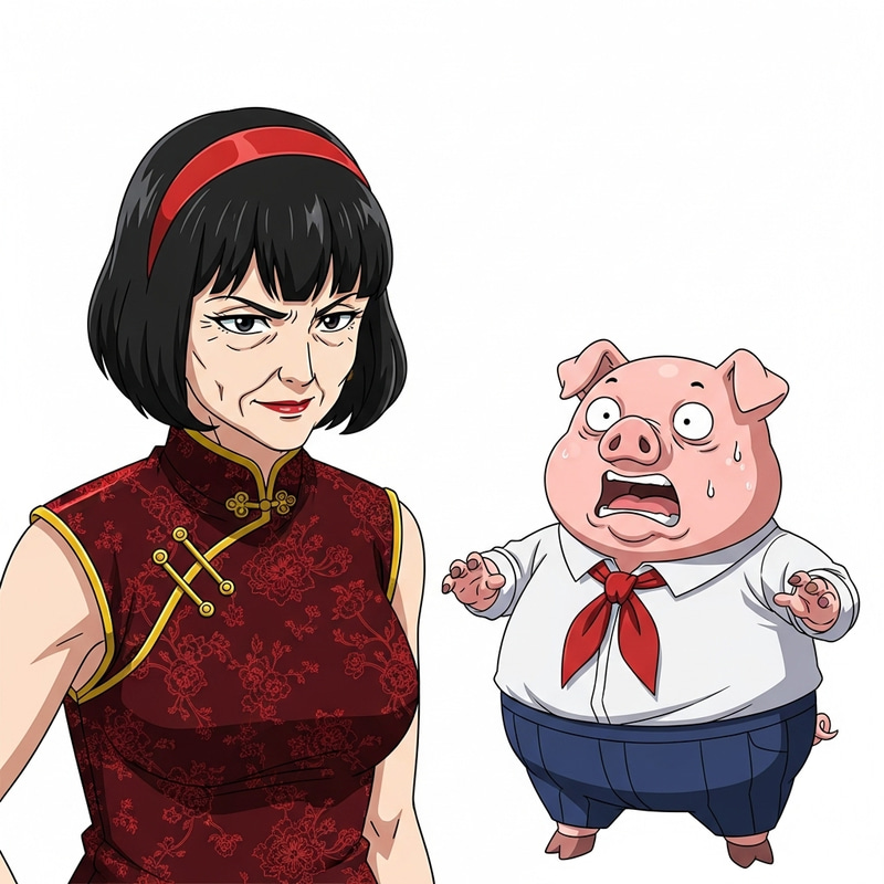 Dragon Ball GT Chichi and Oolong Anime Artwork