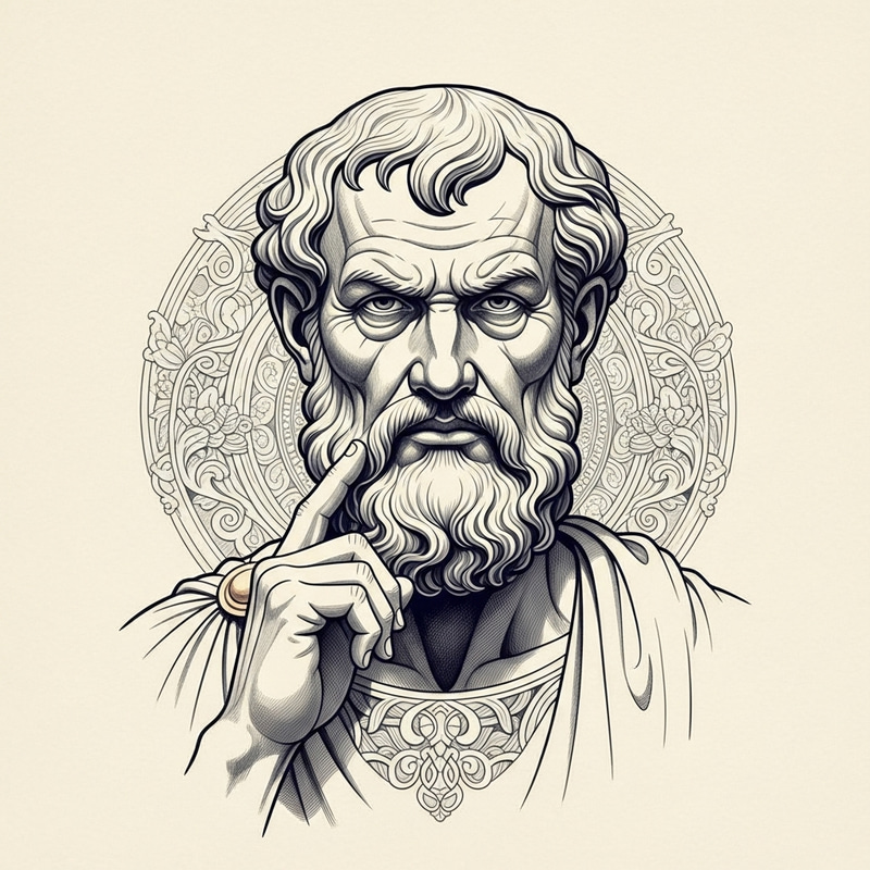 Ancient Roman Philosopher Pencil Art