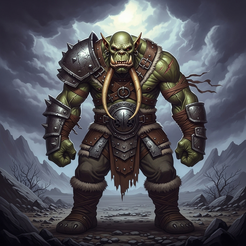 Epic Orc Illustration: Muscular Green Creature Epic Orc Illustration: Muscular Green Creature