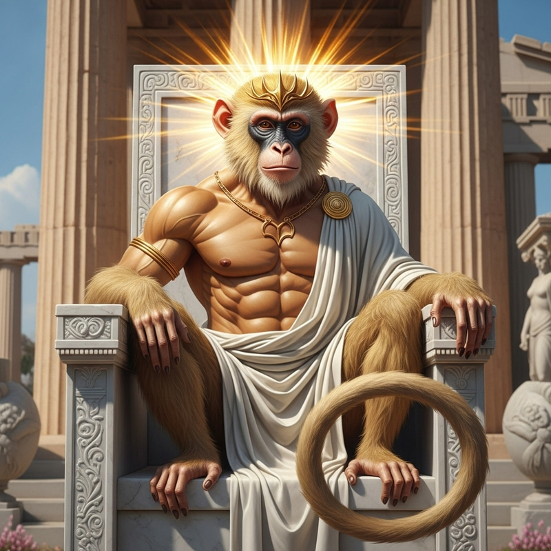 Greek God Monkey: Mythological Creature with Golden Fur